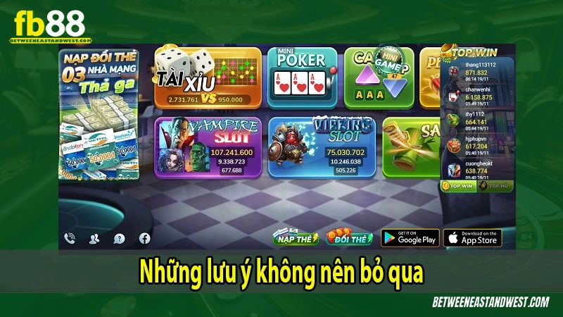 Đăng Ký FB88 9 Những lưu ý không nên bỏ qua